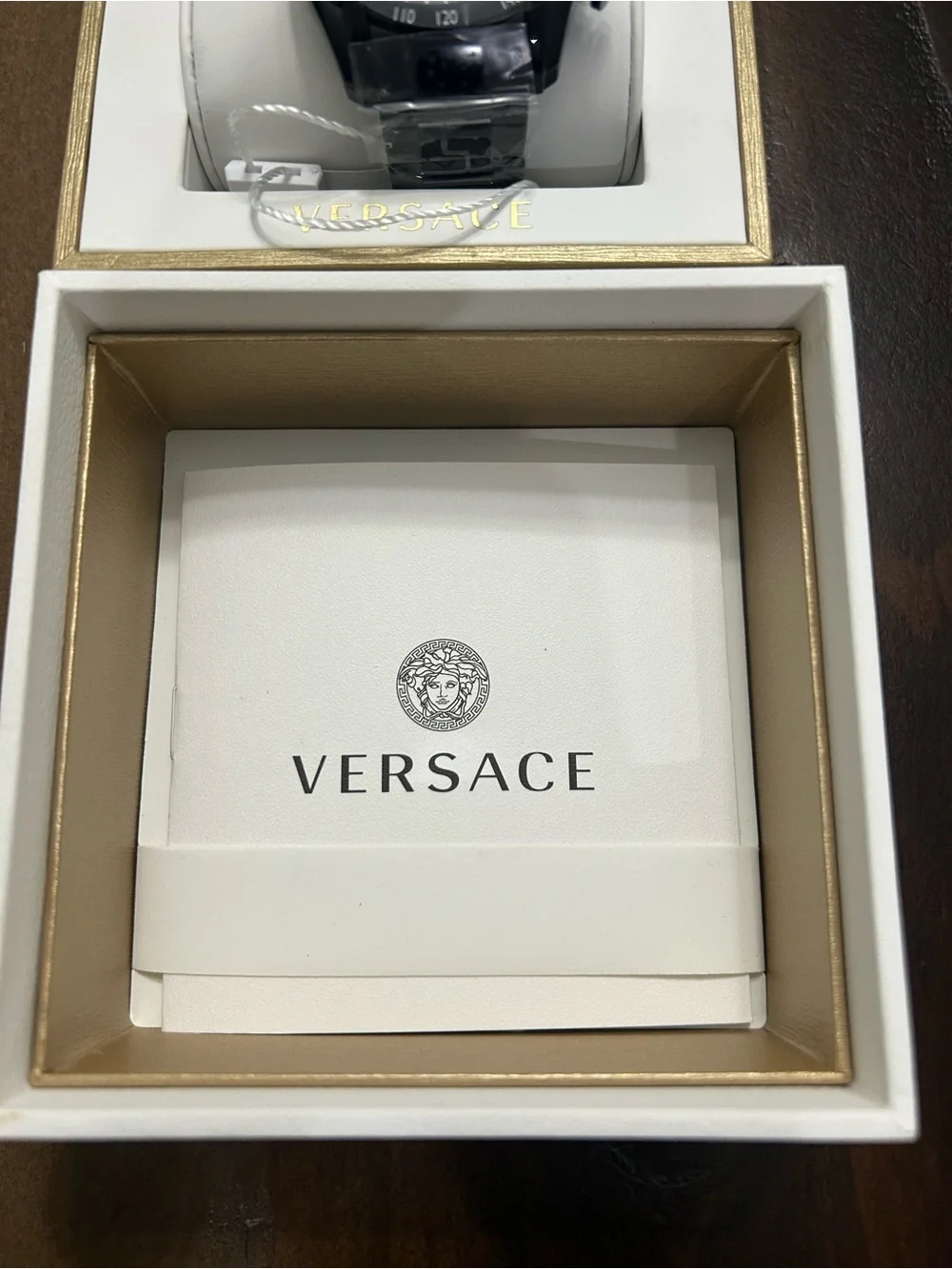 Versace Blue Dial Black  Black VE2I0045mm Tachymeter Date Box Papers